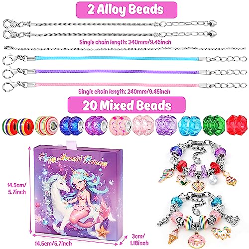 Tomylv Charm Bracelet Making Kits Jewellery Kit for Girls Arts and Crafts Kids DIY Craft Gifts 4-12 Year Old Birthday Christmas Teens Children, A-Purple - Image 6