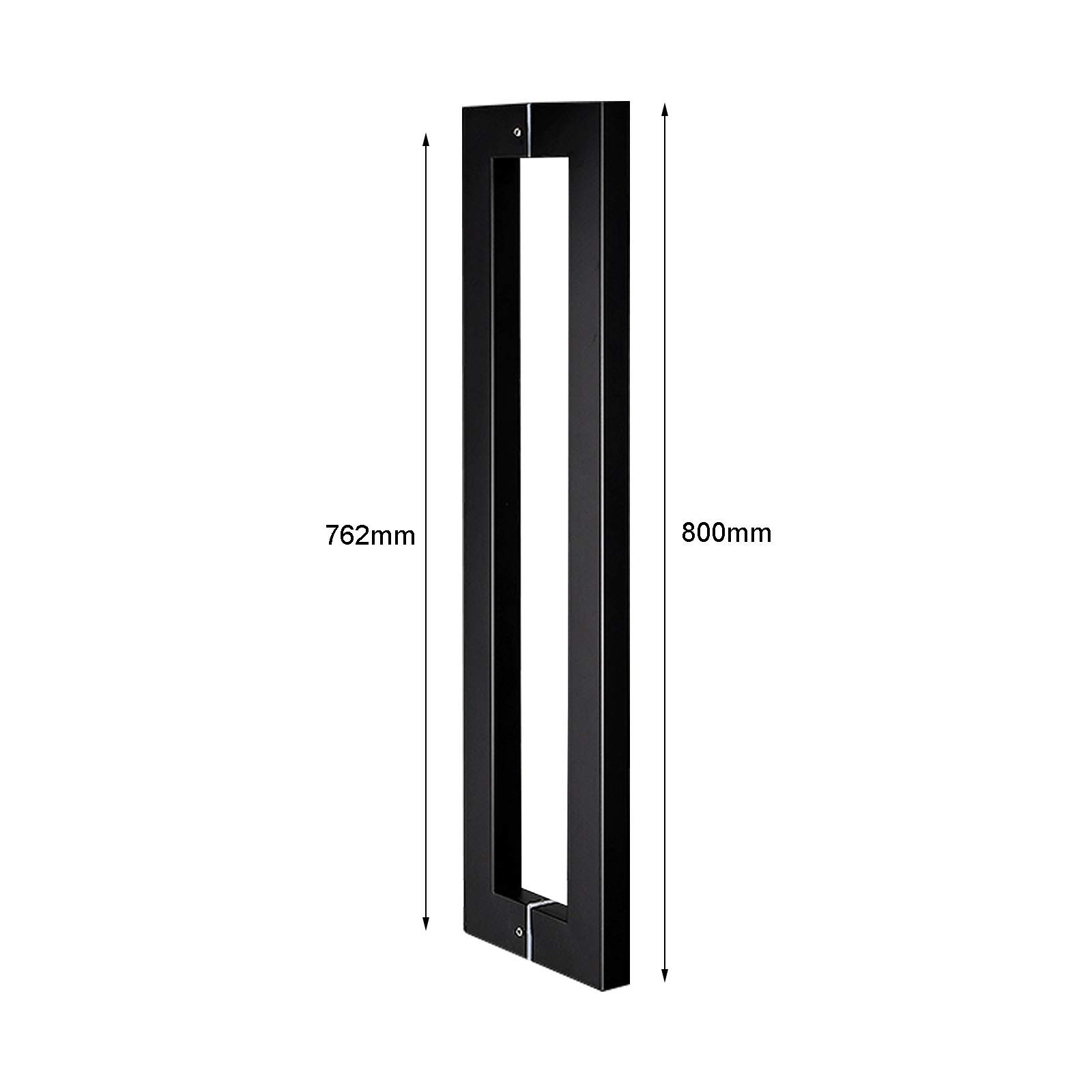 Maniglia per Porta Maniglie per Porta per Vetro su Due Lati in Acciaio Inossidabile, Maniglie per Porta del fienile per carichi Pesanti, per casa/Ufficio/Negozio, Nero, antiruggine/5 dimensi
