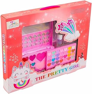 مجموعة ألعاب مكياج بريتي جيرل بيوتي مع فرشاة أظافر من فور بيبي، لون وردي، موديل 2611A