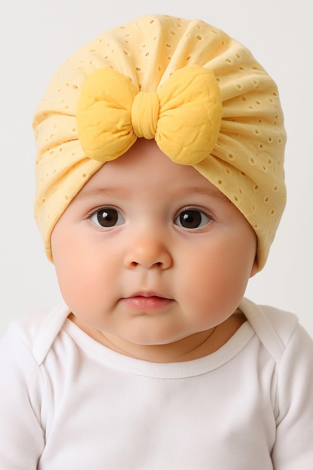 BABY STATION Cotton Turban Hat with Flower – Soft Unisex Baby Cap (0-3 Years) BABY STATION Cotton Turban Hat with Flower – Soft Unisex Baby Cap (0-3 Years)