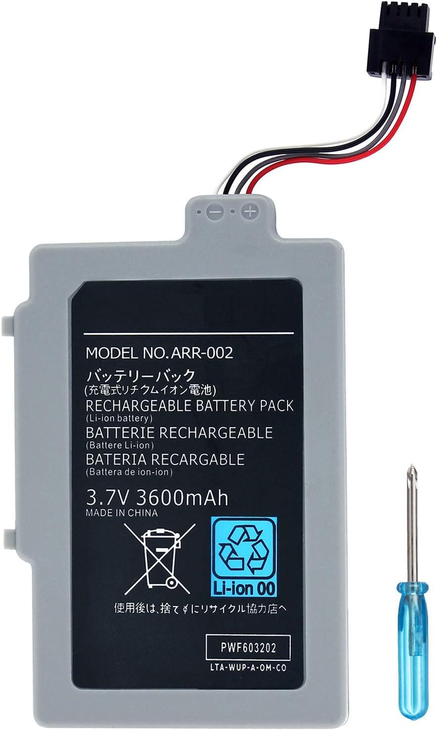 OSTENT 3.7V 3600mAh Rechargeable Battery Pack Replacement for Nintendo Wii U Gamepad