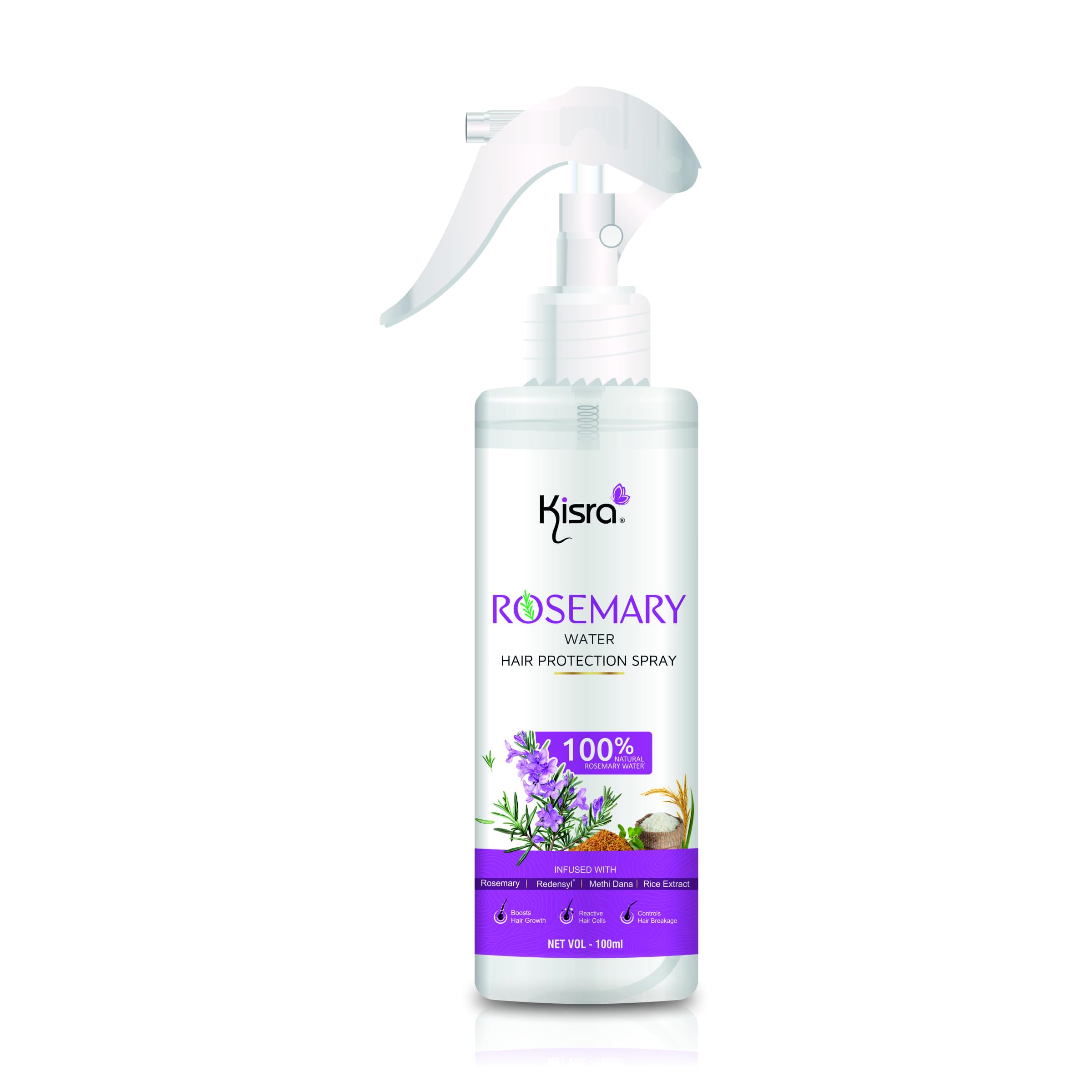 Kisra Rosemary Water Hair Protection Spray | With 100% Natural Rosemary, Redensyl, Methi Dana & Rice Water | Boosts Hair Growth, Reduce Hair Fall | Suitable for Unisex | 100ml (Pack of 1)-image-38