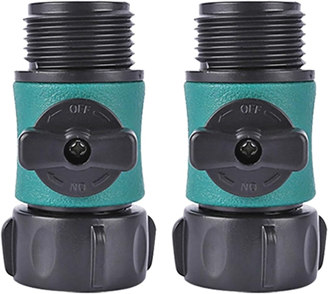 2pcs 3/4 Inch Good Sealing Full Flow Ergonomic Handle Durable Lightweight ABS Shut Off Valve Convenient Agriculture Garden Hose