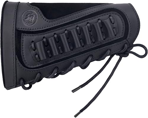 Bolsa de cuero para municiones de rifle, culata de pistola con almohadilla de retroceso para cartuchos .308 .30-30.30-06.45-70.357.22lr 12GA