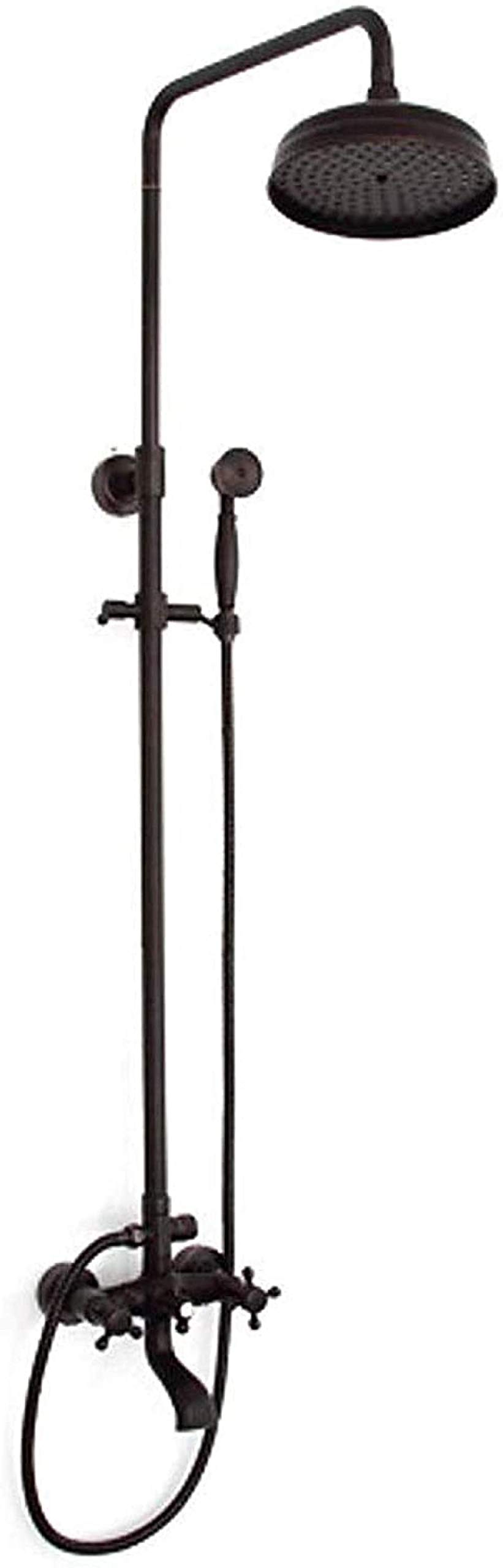SBCGFY All-Copper Shower Set - Black Ancient Hot & Cold Mixer Faucet, Adjustable Rain Showerhead System, Luxury Bathroom Shower Fixtures For Modern Home,