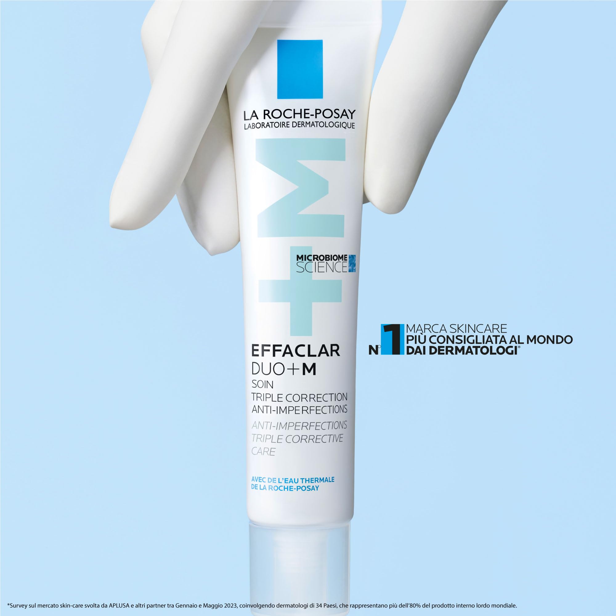 La Roche Posay Effaclar Duo + M, Trattamento Tripla Correzione Anti-Imperfezioni, Per Pelli Grasse a Tendenza Acneica, Effetto Anti-Ricomparsa, Con Phylobioma, Procerad e Niacinamide, 40 ml