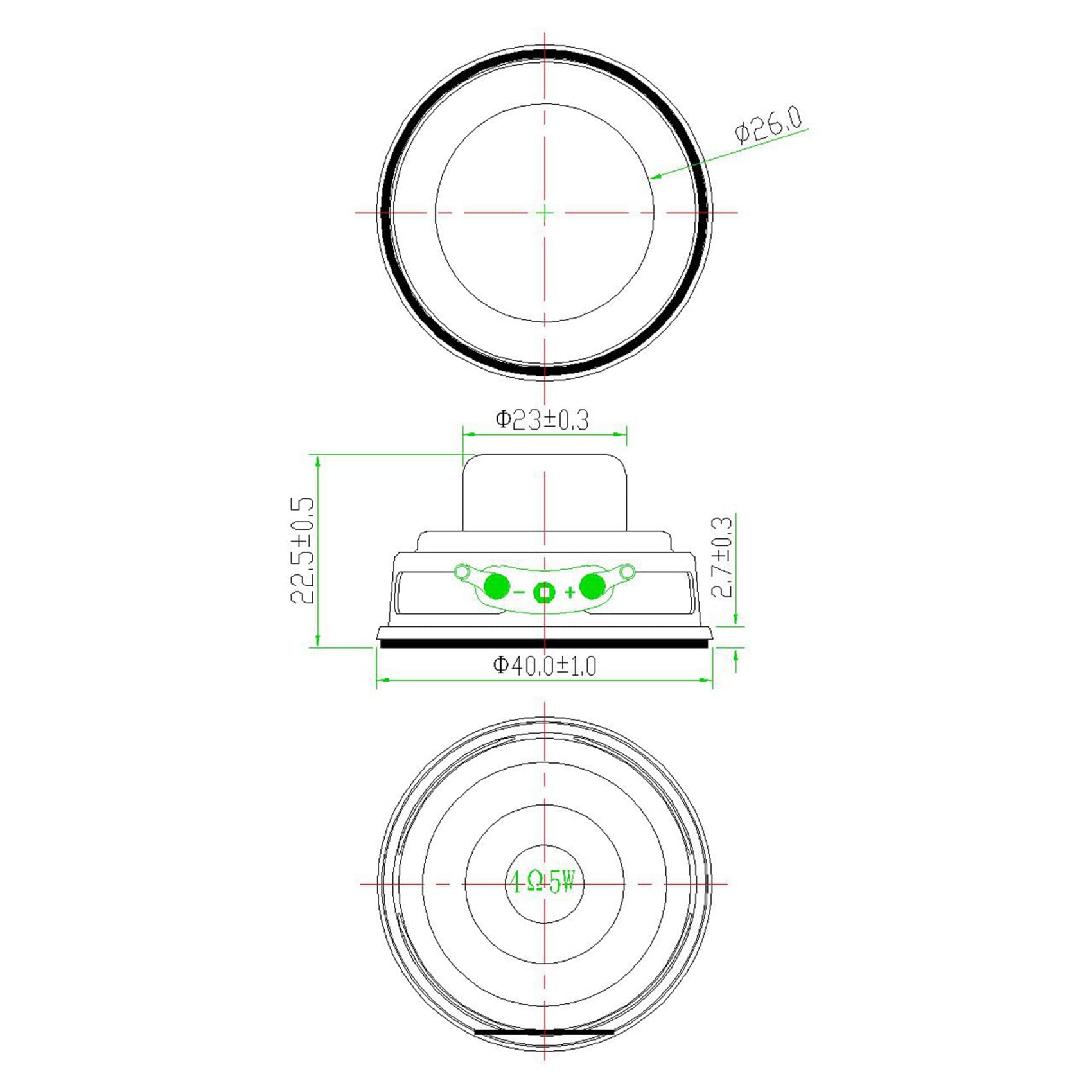 2 Altoparlanti Audio 4Ω 5 W 40 mm 1,5 Pollici Full Range Multimedia Altoparlante Fai da Te Mini Altoparlanti per Home Theater