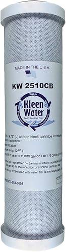Miniatura 2 de KleenWater Juego de filtros de agua potable alternativos de bloque de carbono, compatible con GE GXSV10C y FXSVC con (4) juntas tóricas de repuesto,