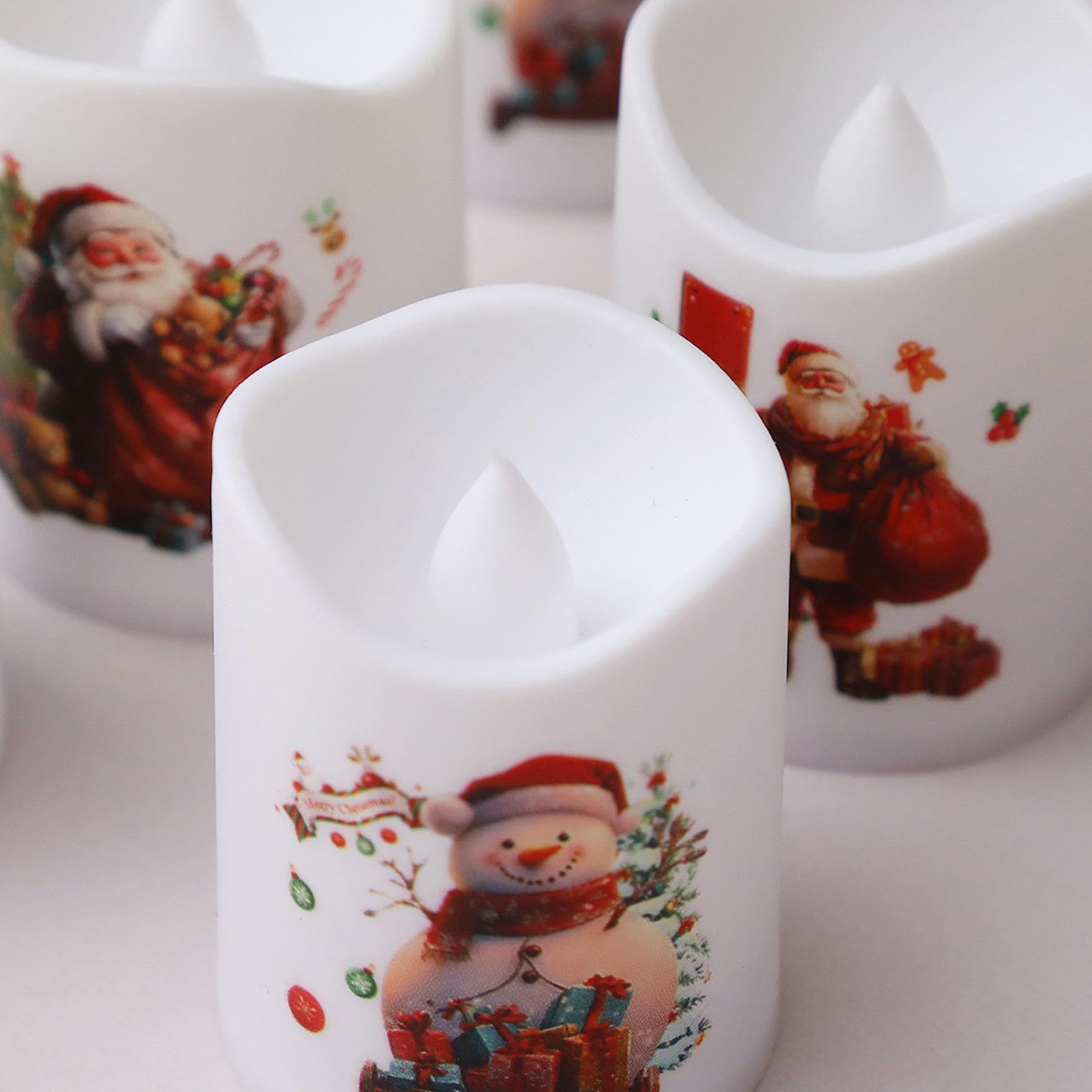 Candele a LED, 6 pezzi, con foro senza fiamma, batteria extra lunga 200 ore per matrimonio, illuminazione indiretta per decorazioni natalizie