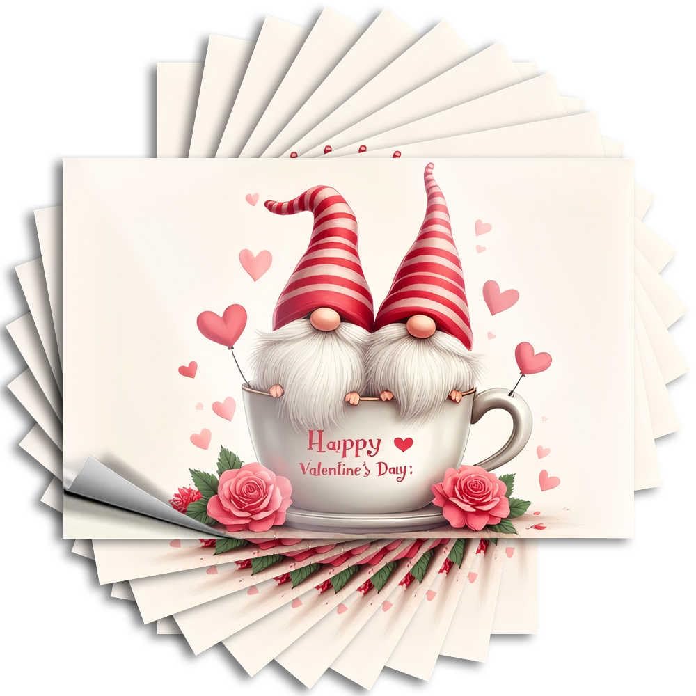 Decals Man Cave Stuff Thankful Affirmation Hat Valentine's Day Gnomes in A Cup - Scratch Resistant Stickers(8X12CM)