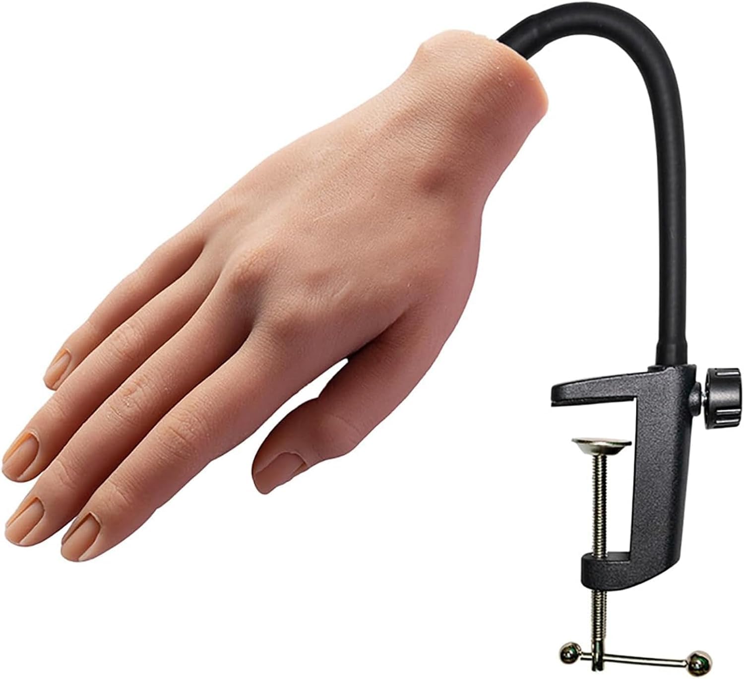 Mano de Práctica de Uñas de Manicura, Mano de Práctica de Uñas de Silicona con Diseño de Soporte de Rotación de 360°, Juntas Flexibles Y Profundidad de Ranura de Uñas de 14 Mm, para Práctica de Uñas