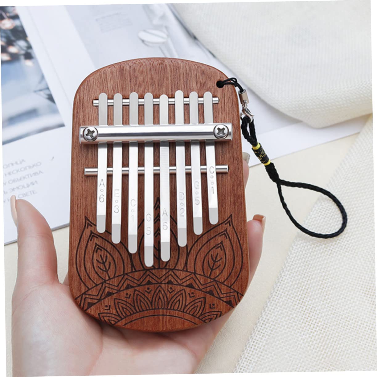 ibasenice 2stücke Kalimba Daumenklavier Aus Holz Tragbares Musikinstrument Für Anfänger Ergonomisches Design Leicht Und Einfach Zu Transportieren Für Musikliebhaber Und Gemeinsame