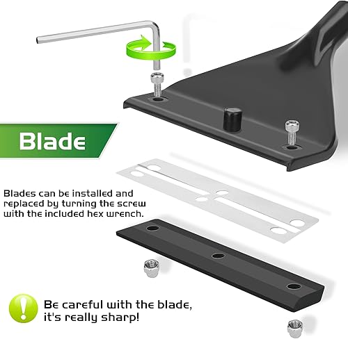 Miniatura 2 de NEPTONION Raspador profesional de algas de 16.5 pulgadas, limpiador de cuchillas de acuario con 10 cuchillas reemplazables de algas difíciles,