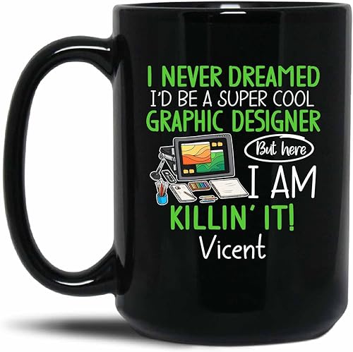 Miniatura 7 de Taza de té de diseño personalizada con nombre, This Is What An Awesome Graphic Designer Taza de café, regalos de diseñador gráfico para hombres y