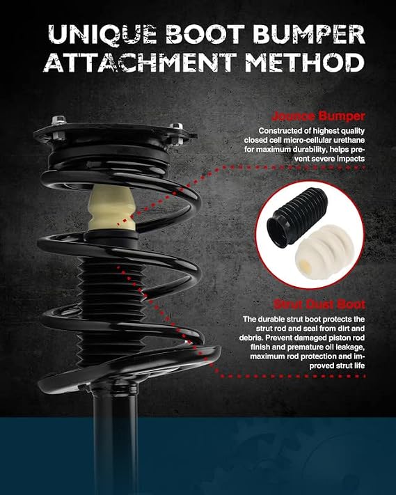 Shock Absorbers Assembly, Front Strut for Altima 2007-2013, Complete Struts Shocks Coil Spring Assembly for Altima 2007-2013 Quick Suspension Struts 172393L 172392R 2 Packs SAA083, Auto Parts