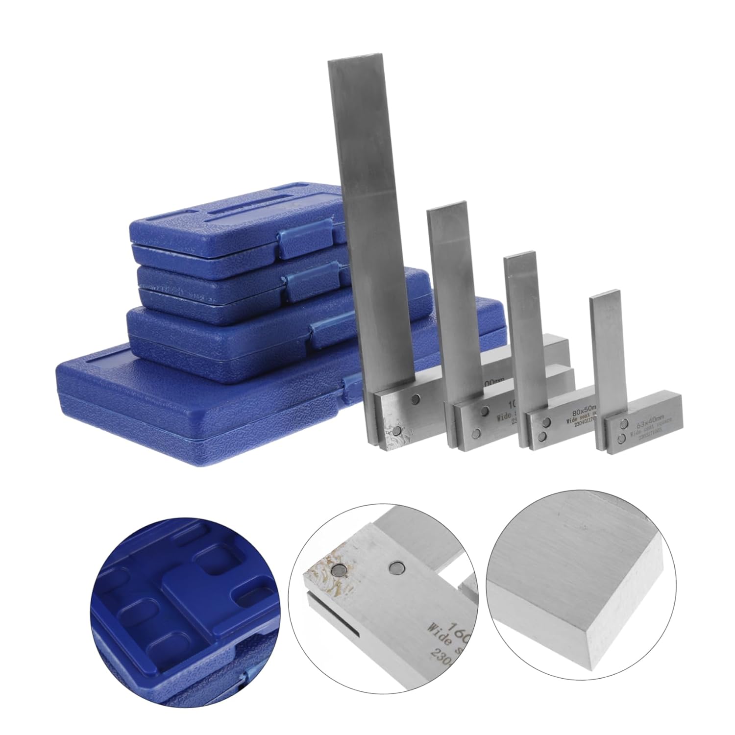 ARTIBETTER 1set Precision Machinist Square Tool Woodworking Ruler Shape Accurate Measurements for Engineering and Carpentry Projects Includes Four