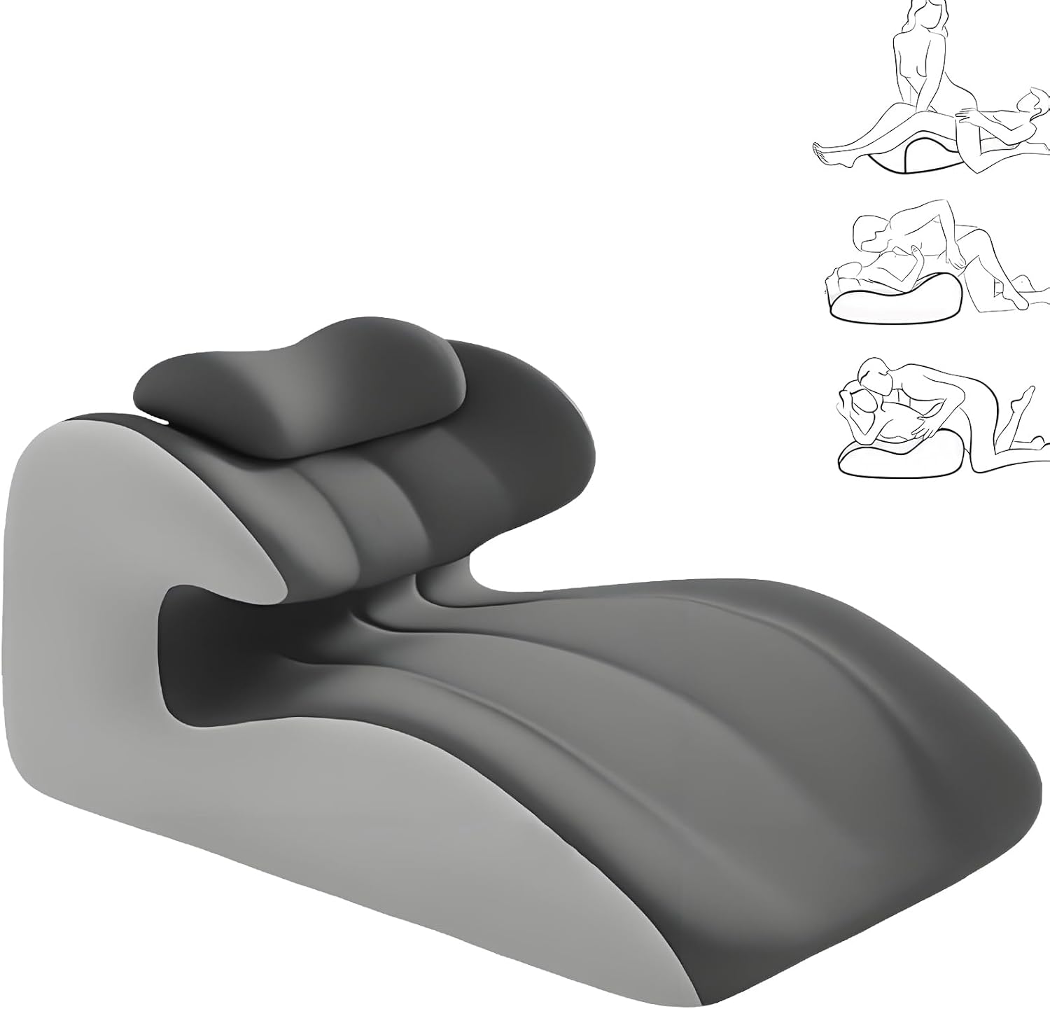 Sex Pillow – Memory Foam Positioning Pillow, Ergonomic Support Cushion for Comfort & Relaxation, Suitable for Couples & Pregnancy, Dual Fabric Options Light Gray