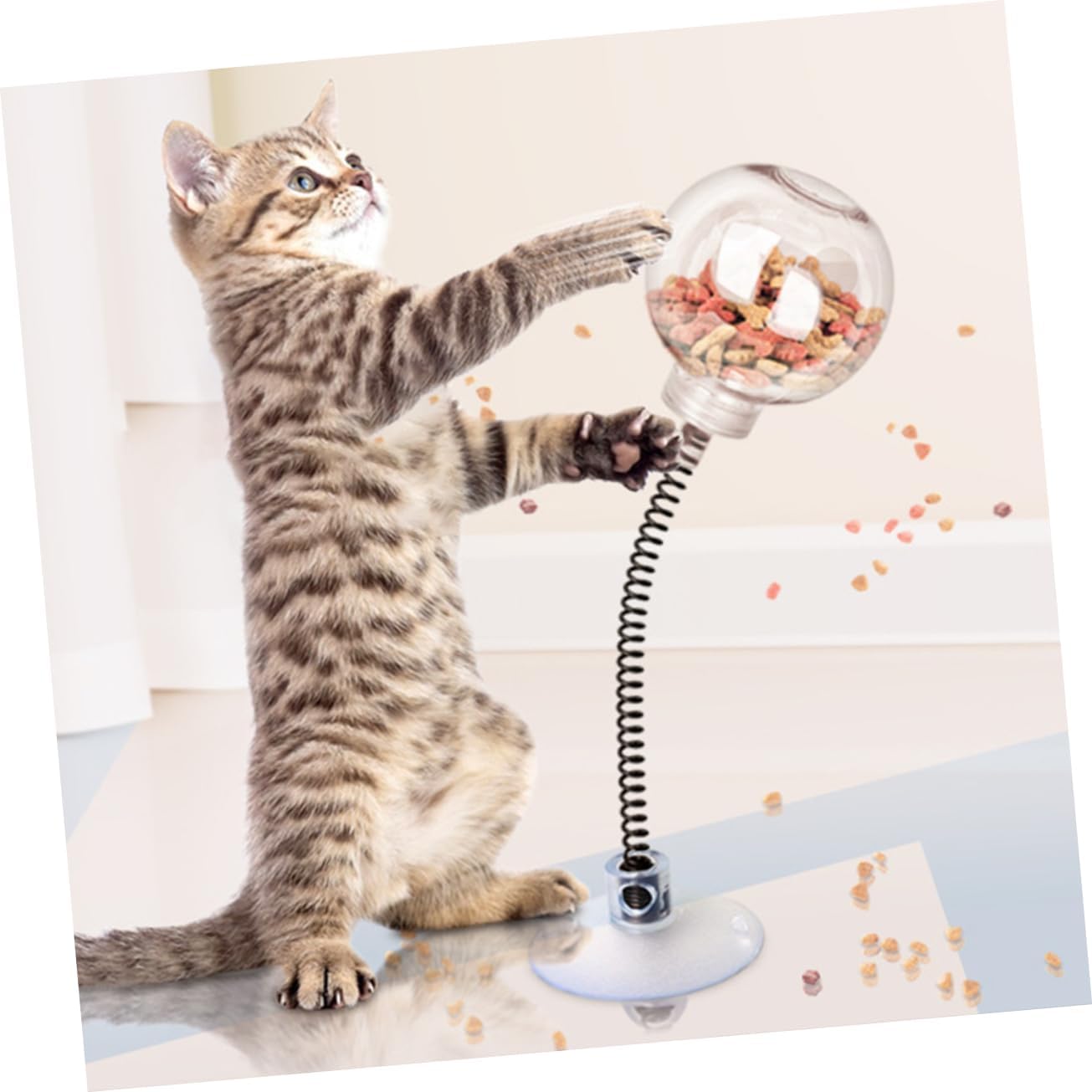 5pcs Interactive Cat Treat Dispenser Toy Spring- -Play Treat for Cats Engaging Interactive Toy for Exercising and Entertaining Feline Friends