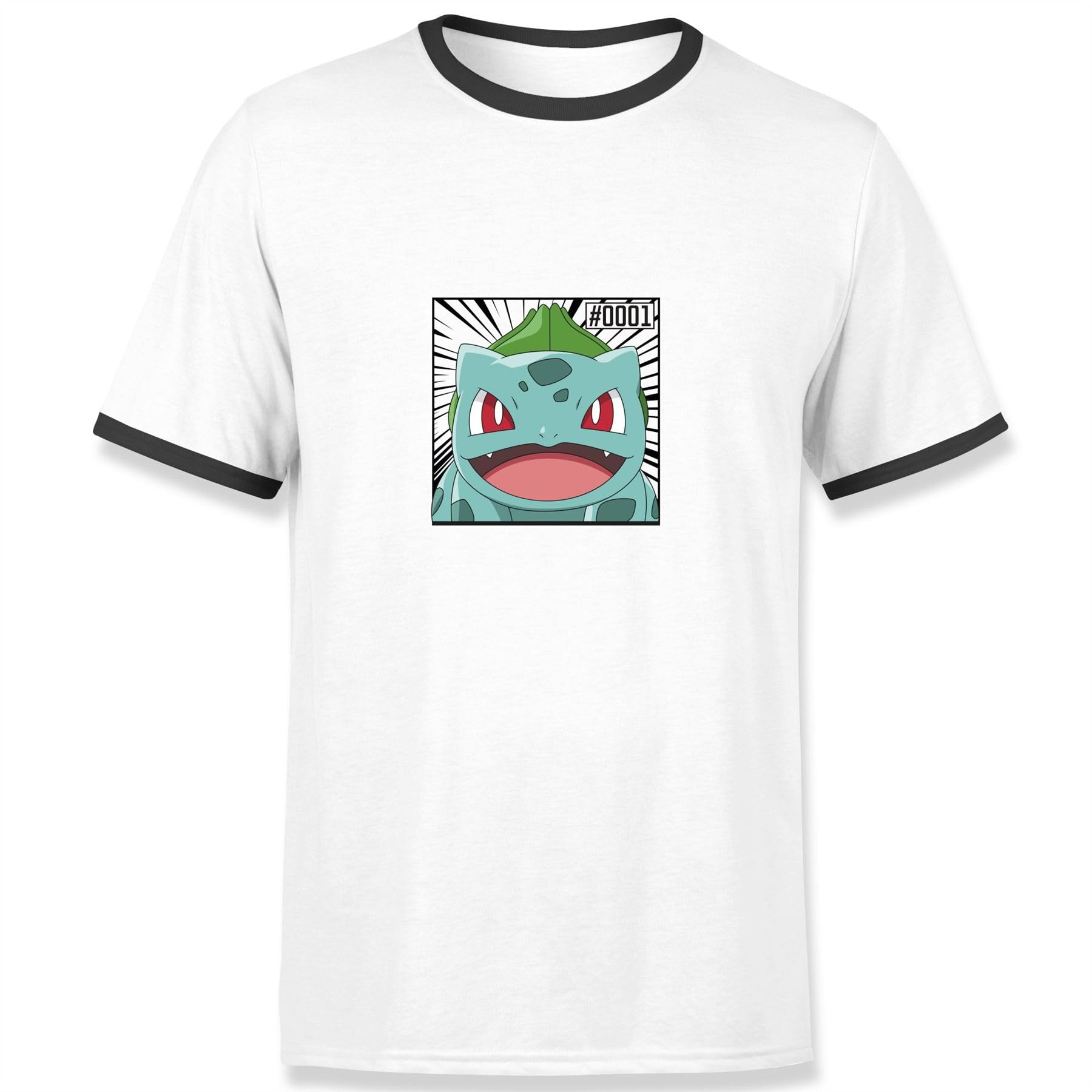 Pokemon Unisex White Pokédex Bulbasaur #0001 Ringer T-Shirt - | Size: Medium
