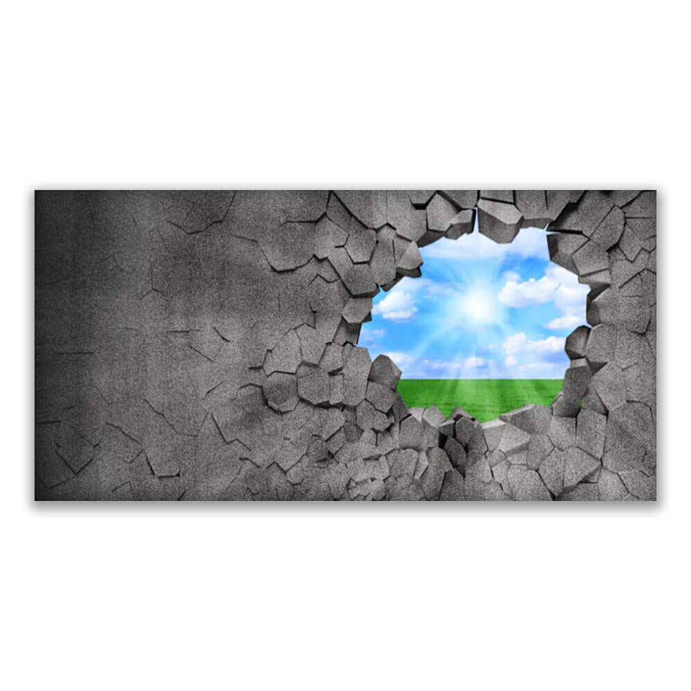 Tableau impression sur toile 140x70cm avec herbe et ciel pour décoration murale moderne Tulup