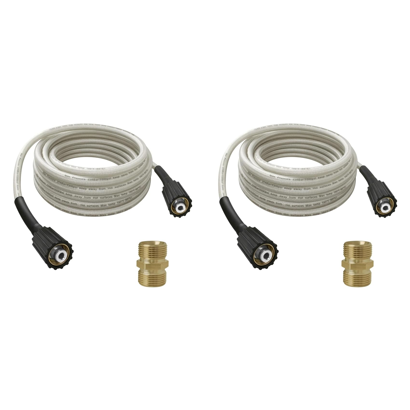 Jnchdghwa As Shown 2Pcs 25-Foot Pressure Washer High Pressure Hose, Replacement For Greenworks 5200402, For Greenworks Pressure Washers,