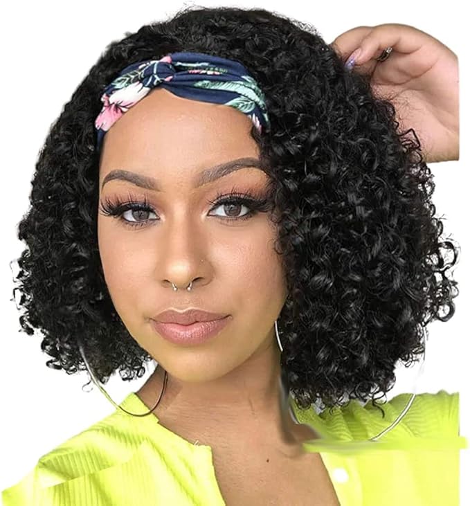 Headband Wig Curly Headband Wigs for Black Women Synthetic Water Wave Headband Wigs Wet and Wavy