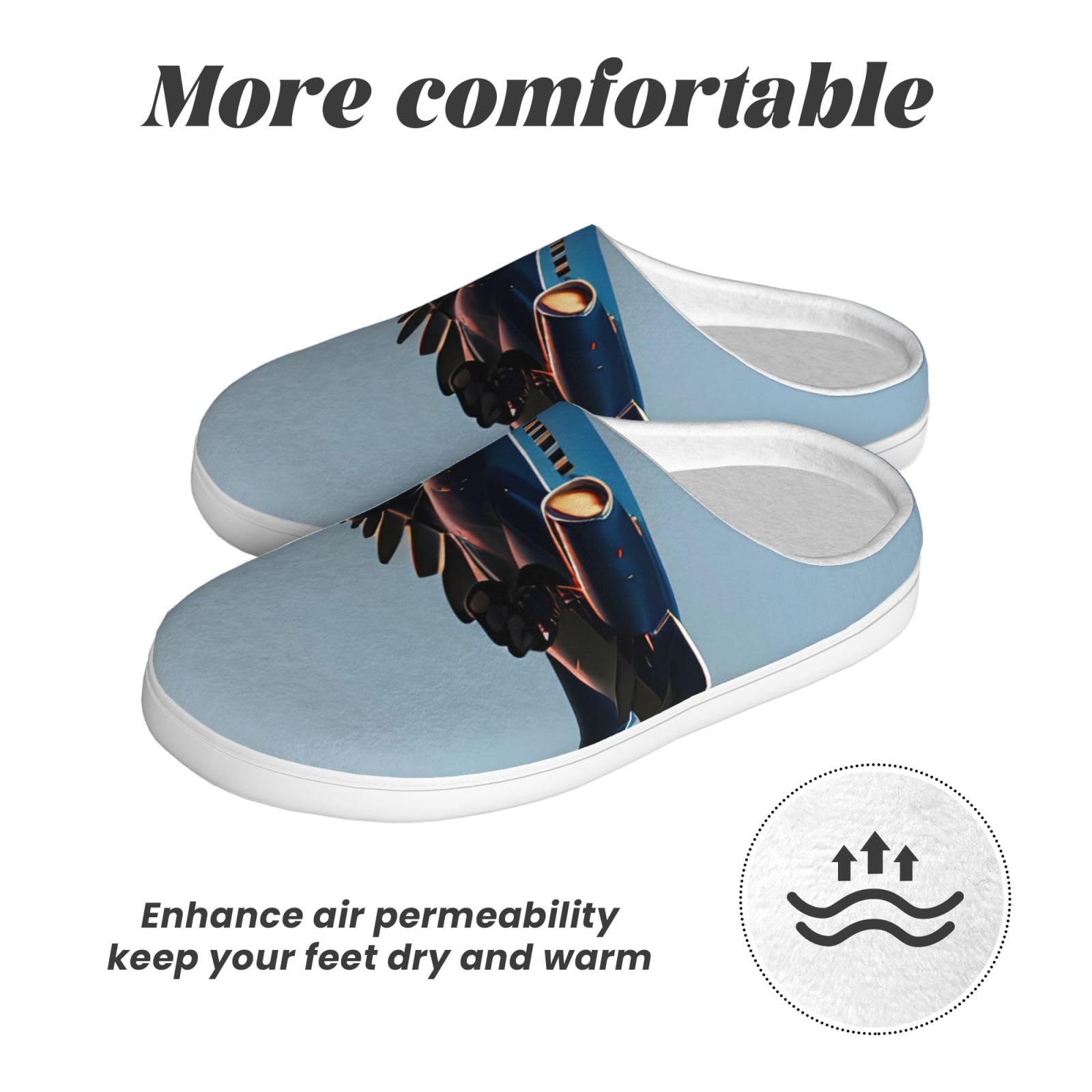 Flying Airplane Print Erwachsene TPR Hausschuhe waschbar für Damen und Herren atmungsaktiv und gemütlich Winterschuhe