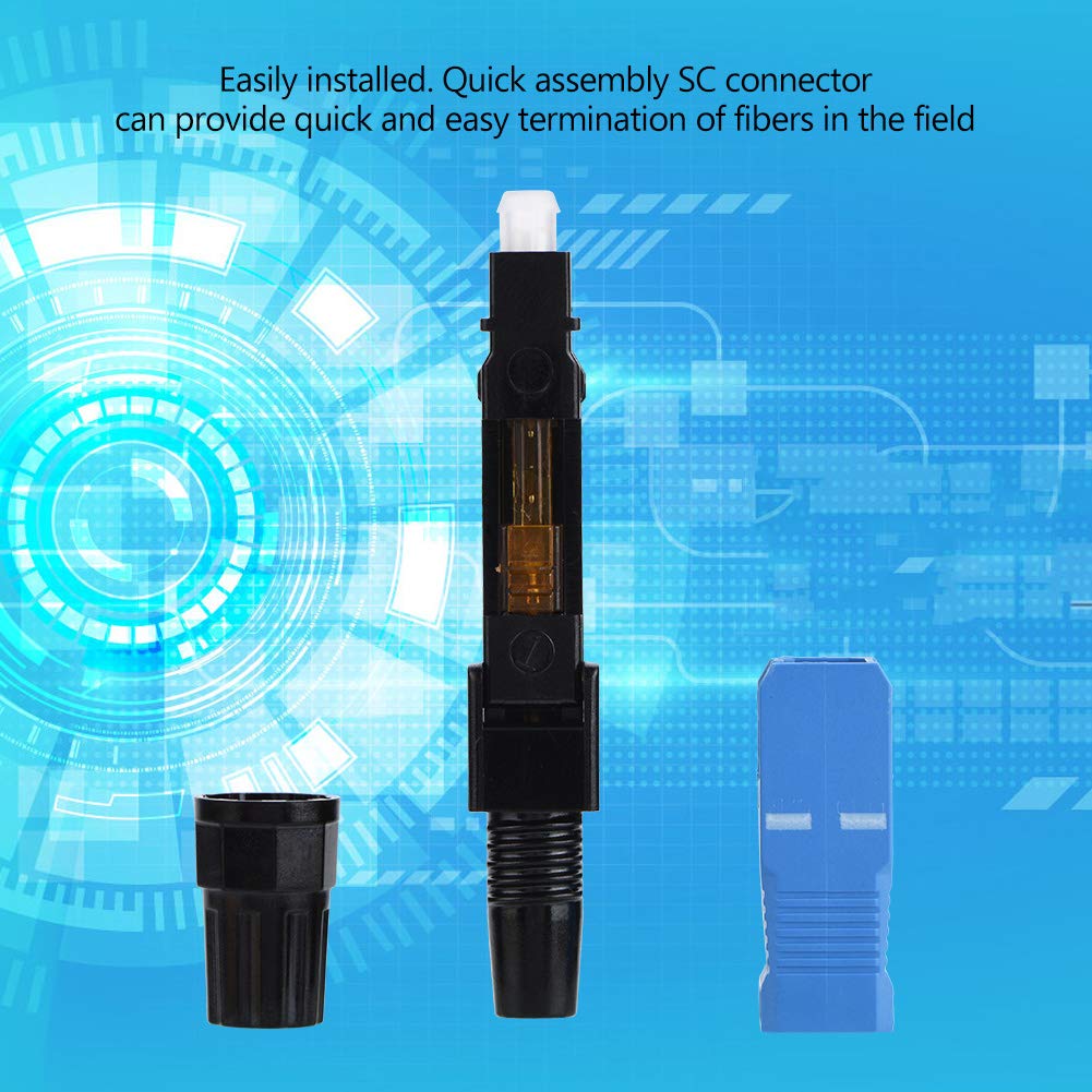 Jeanoko Connecteur Rapide de Fibre Optique SC Monomode, Connecteur de Fibre SC 100 Pièces pour Installation FTTH