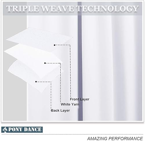 Miniatura 3 de PONY DANCE Cortinas de oscurecimiento de habitación para dormitorio, juego de 2 paneles con aislamiento térmico para puerta, pasillo, cortinas