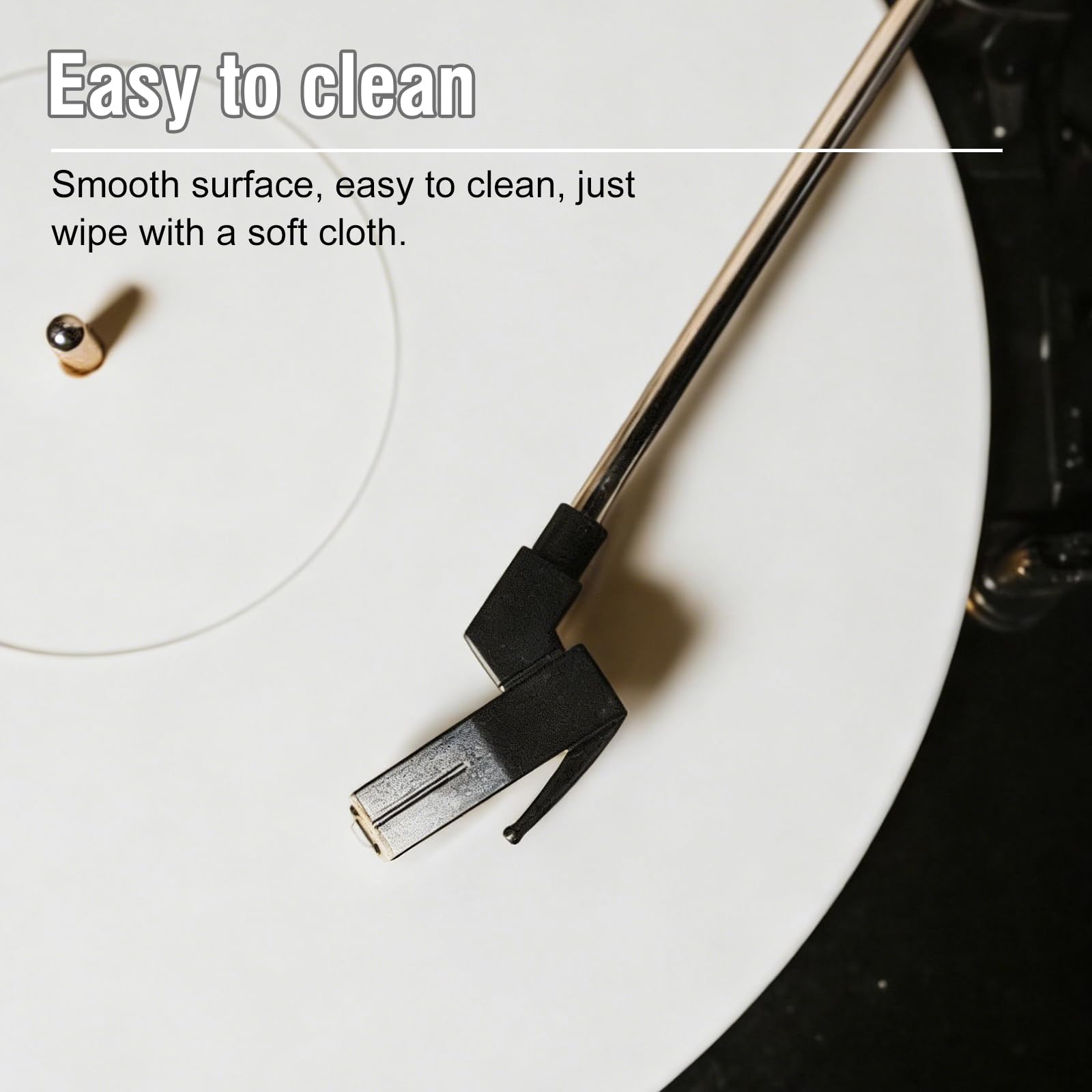 Tocadiscos acrílico blanco Slipmat: 3 mm disco de apoyo, 12" estera de vinilo antiestático, tocadiscos Slipmat, mejora el sonido durante la reproducción de discos, reduce el ruido fonógrafo