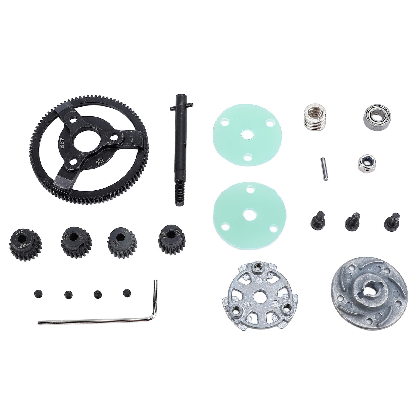 RC Car Gear Set Professionelles Stirnrad-Upgrade-Set 90T großes Zahnrad mit 18T 19T 20T 21T Motorritzel-Kit für SLASH 2WD 1/10 RC Car