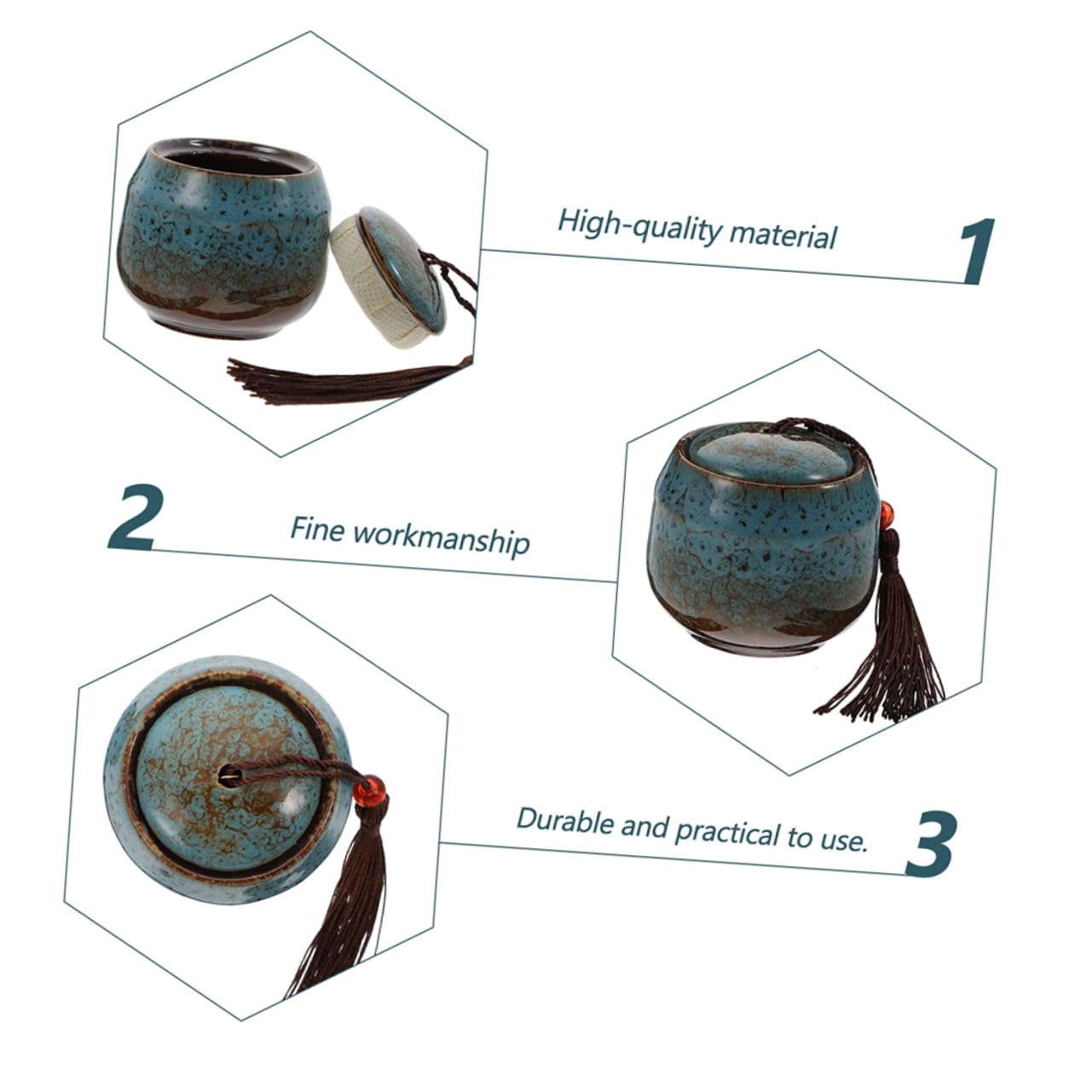 DIYEAH 4 Stück Keramische Kerzengläser Versiegelte Behälter für Diy Kerzenherstellung für Duftkerzen und Hochzeitsdekoration Weiß und Blau