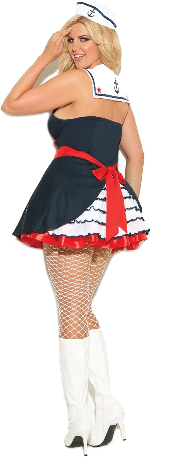 Hotspot Women's Plus Size Sexy Sailor Nautical Adult Role Play Costume