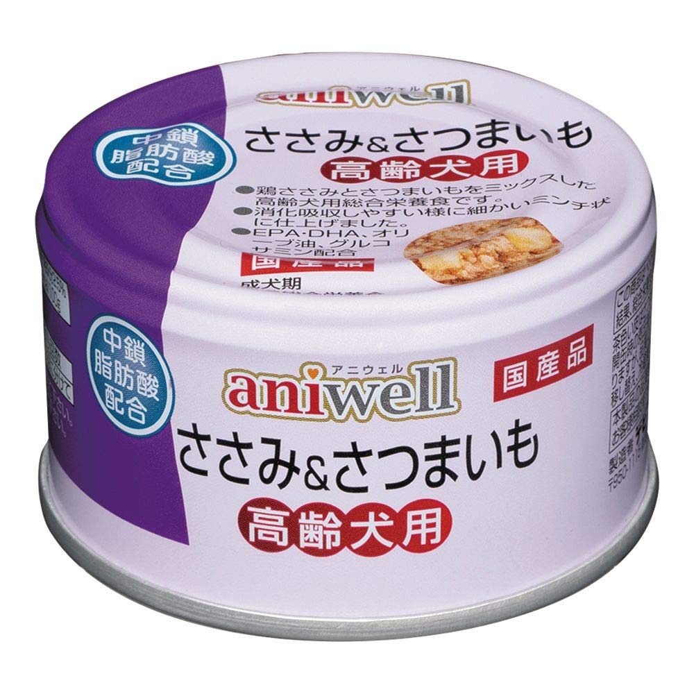 ペットウェルシスアニウェル ささみ＆さつまいも 高齢犬用 85g×48個 Amazon | アニウェル ささみ＆さつまいも 高齢犬 85g | デビフ