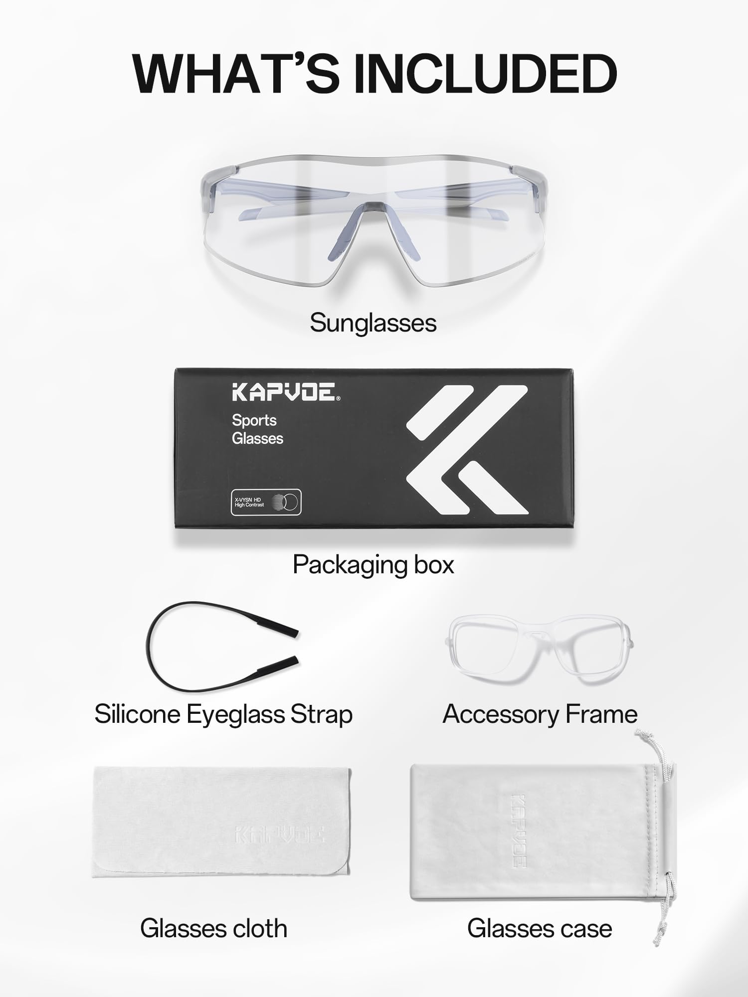 KAPVOE Occhiali da Ciclismo Fotocromatici Trasparenti Sportivi Unisex K561