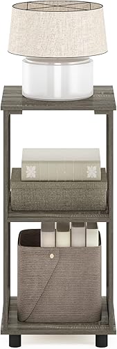 Miniatura 44 de Furinno JAYA - Juego de 2 mesas auxiliares ovaladas de diseño simple, nogal, marrón/negro (Walnut/Black),Americano/Cromo,Nuez