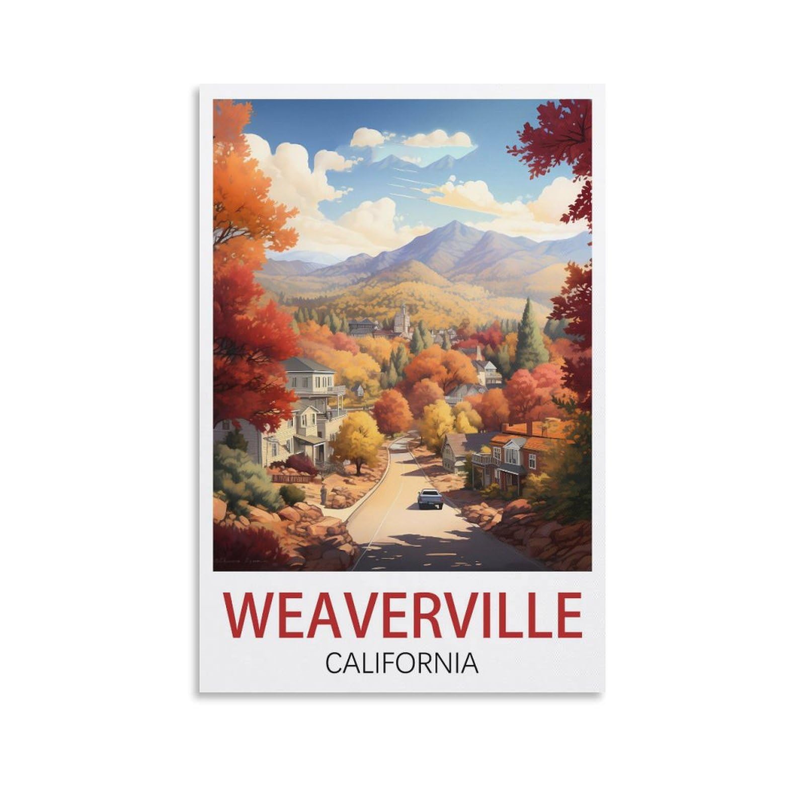 Vintage Metal Tin Wall Sign Art Plaque Poster Wall Decor for Home Tool Room Bar Club Restaurant Cafe Weaverville California Posters 15x30cm