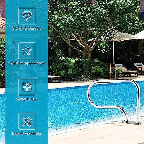 Pasamanos para piscina de acero inoxidable, 3 curvas, completo miniatura 6