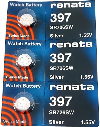 Baterías de reloj Renata #397 3Pcs