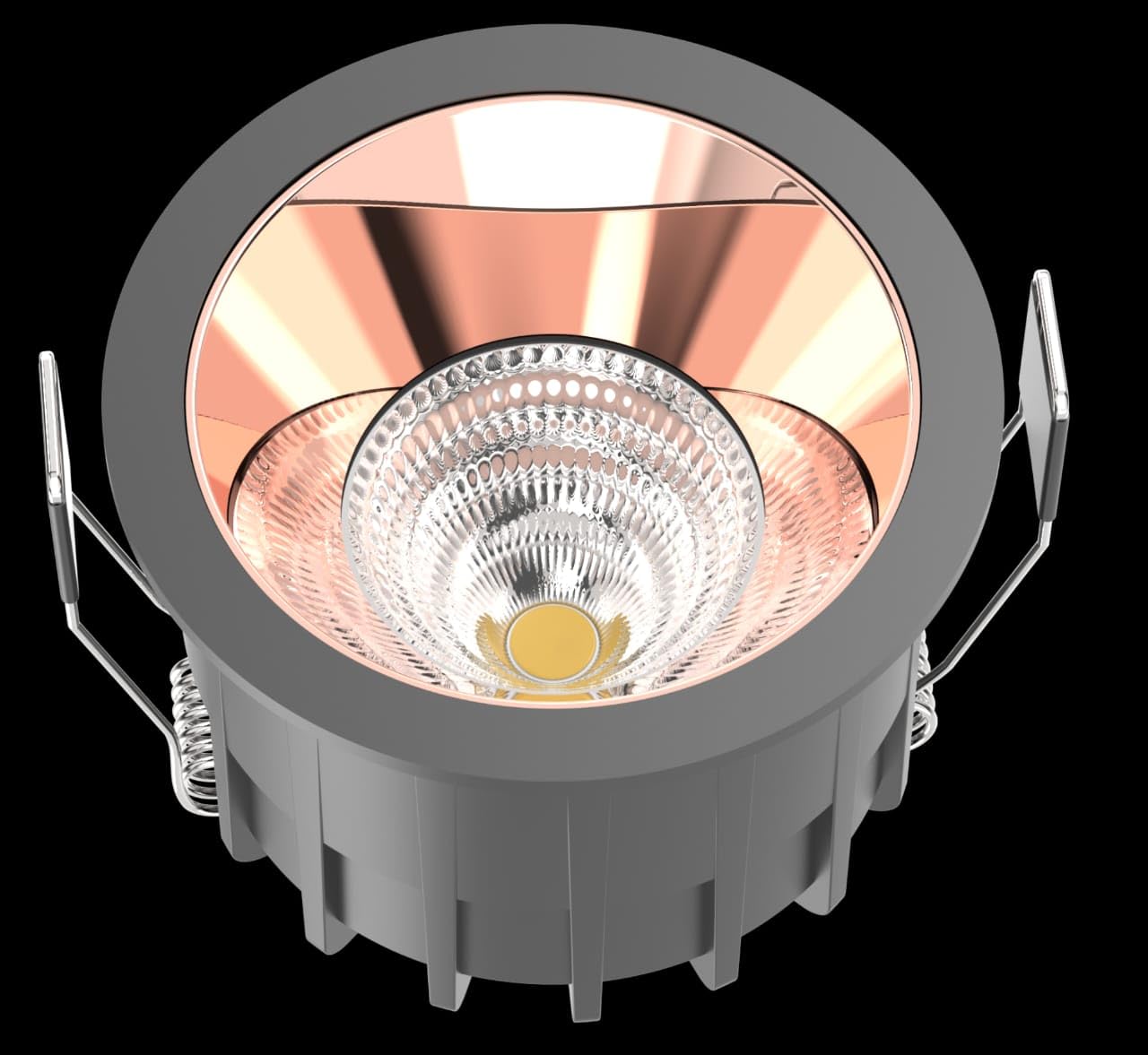 7W COB LED Downlight | Black Body with Rose Gold Reflector | 3K Warm White | Round Ceiling Light-image-6