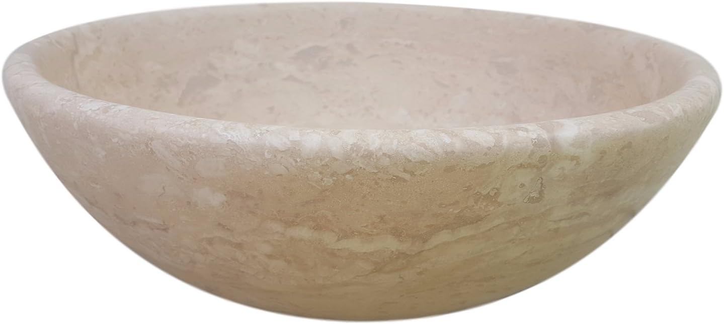 Classic Natural Stone Vessel Sink - Light Travertine 16"x6"