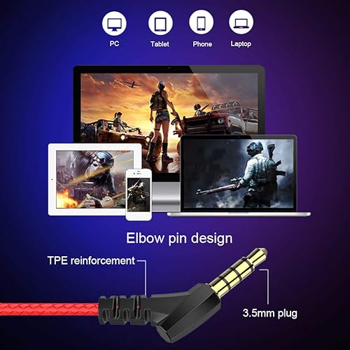 Miniatura 8 de Bluelans Auriculares para videojuegos con cable con micrófono auriculares intraurales para juegos para PS5S PS4 Xboxs Nintendos Switch Playstations