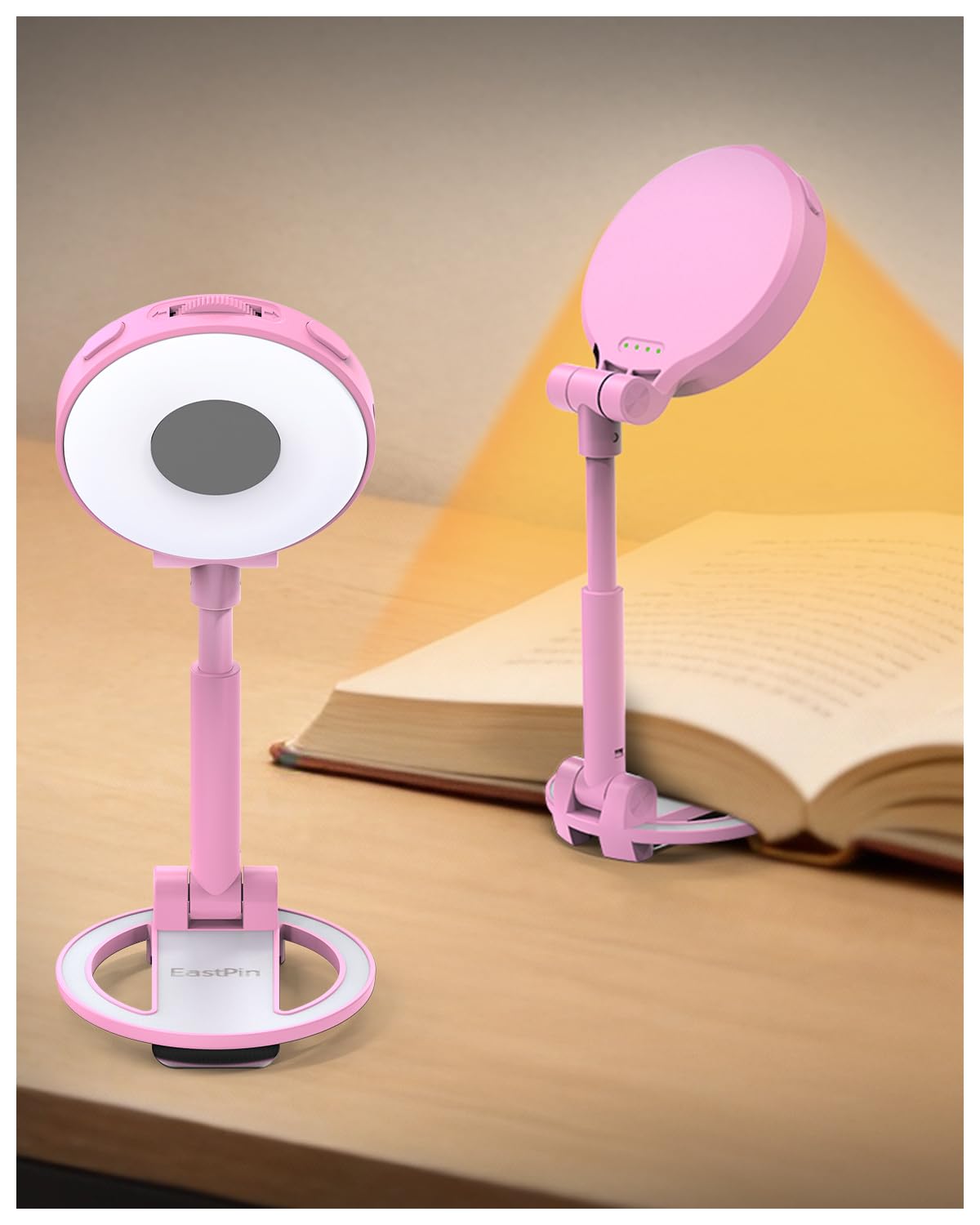 Reading Lights for Books in Bed:18 LED Rechargeable Clip-on Book Light with Timer & Memory Eye Caring 3 Color Temperature Stepless Dimming Portable Night Lamp Gifts for Women Kids Book Lovers — view 12