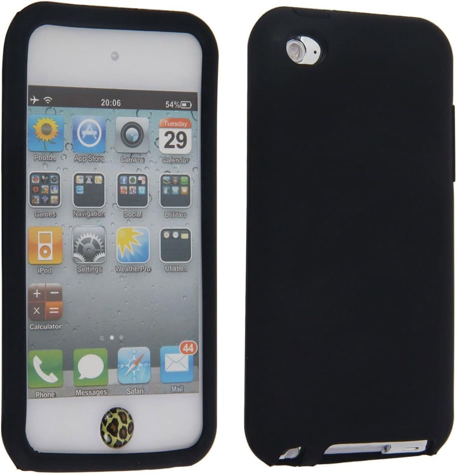 Soft Gel Silicone Skin Case Cover for Apple iPod Touch 4G, 4th Generation (Black)