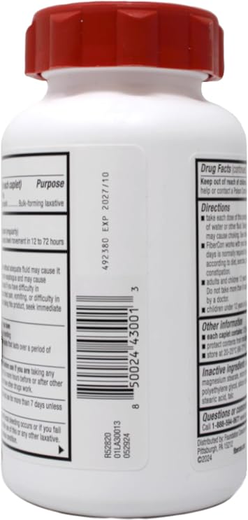 FiberCon Fiber Therapy for Regularity, Caplets 140 ea, Pack of 5