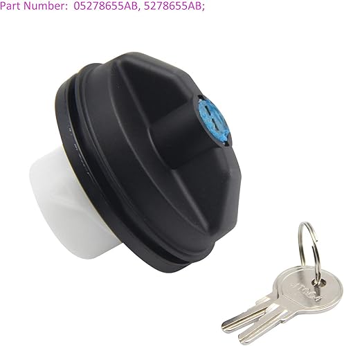 Miniatura 2 de 05278655AB 5278655AB - Tapa de combustible con bloqueo de gasolina, reemplazo para Jeep Wrangler Rubicon Sahara TJ JK, Jeep Patriot, Challenger, Ram