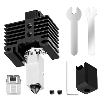 Upgraded Hotend Kit for Bambu Lab X1 / X1C / X1E / P1P / P1S, All-Metal High-Temperature Hotend with Hardened Steel 0.4mm Nozzle, Stable & Precise Extrusion   3D Printer Accessories