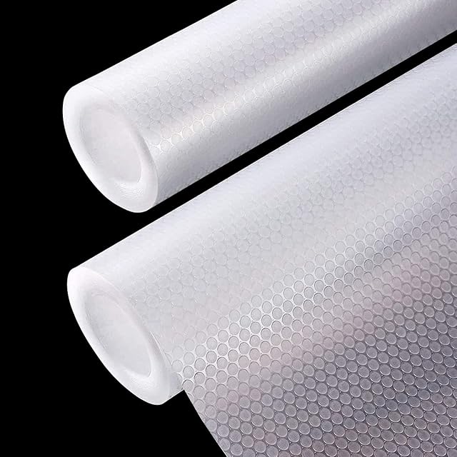Yolistar Shelf Liner Non-Slip Mat EVA Transparent Non-Adhesive Waterproof Mat Washable Cuttable Drawer Liner for Pantry Cabinet, Kitchen Drawer, Bathroom Shelves,Shoe Rack (Clear, 2 Rolls 40*200cm)