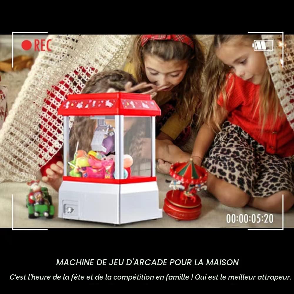 VISATOR Mini Machine a Pince Enfant Machine à Griffes Machin a Pinc Enfants Jouet Machine Attrape Bonbon Peluche pour Les Cadeaux d'anniversaire de Noël (EU)