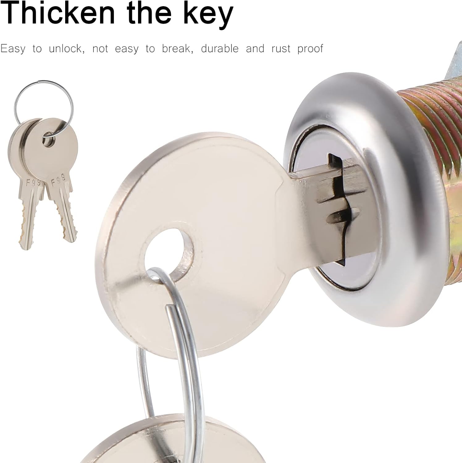 Cabinet Lock with Keys,4PCS Drawer Cupboard Cam Letter Box Cylinder Locks Door Locker with 8PCS Alike(16mm)